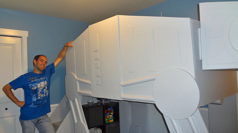 Illustration for article titled The Luckiest Kid on Earth (or Hoth) Just Got an AT-AT Bunk Bed